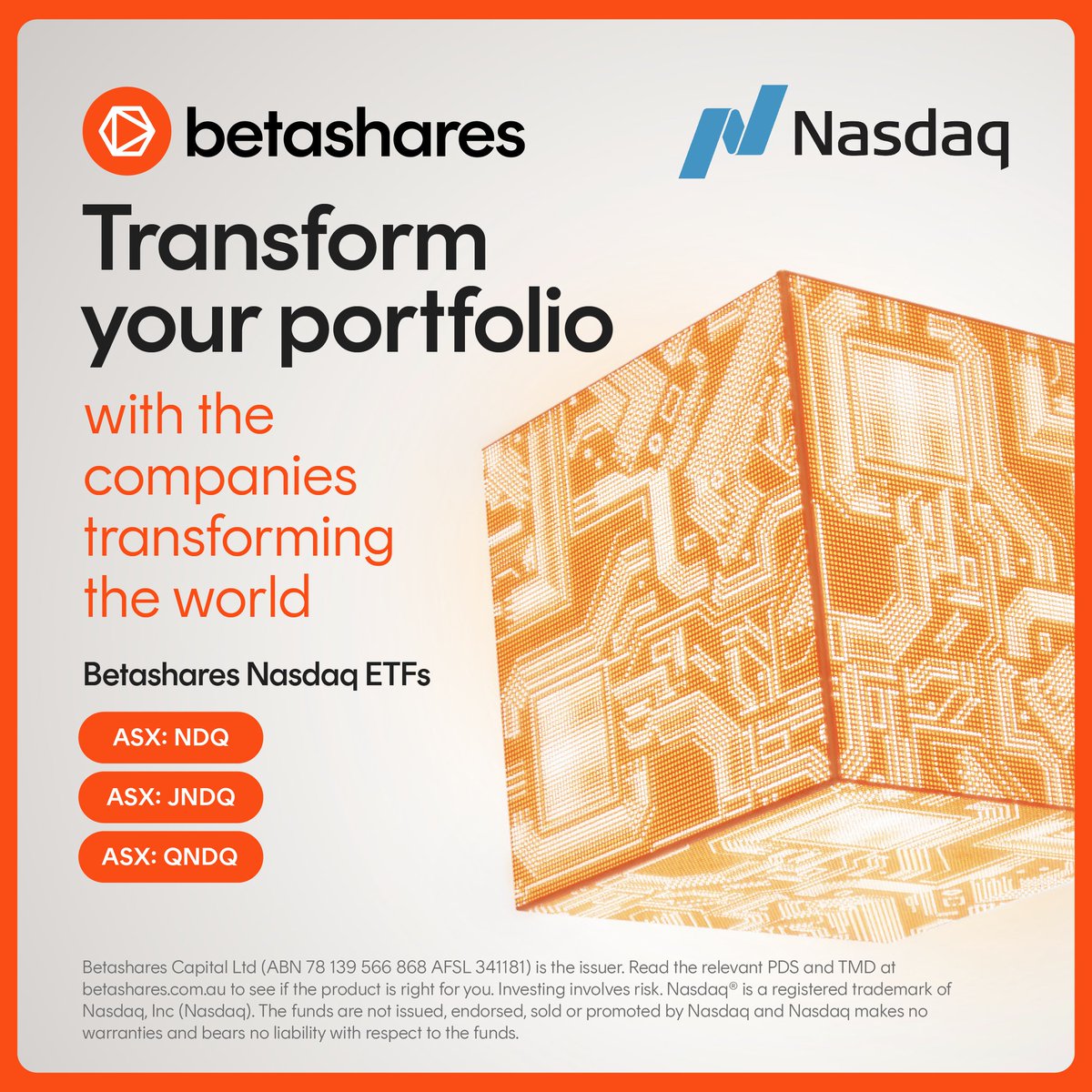 Access the global leaders and rising stars of the Nasdaq through Betashares’ exclusive range of Nasdaq ETFs. 

Learn more: bit.ly/3WMOOuQ