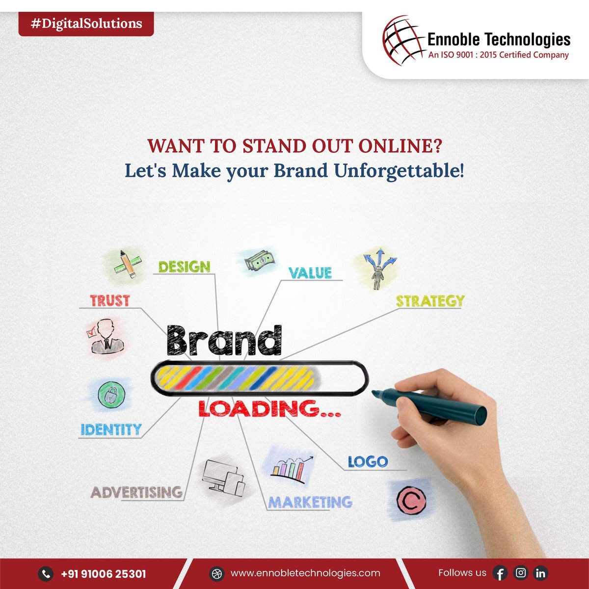 Want to stand out online?

Let's make your brand unforgettable! #EnnobleTechnologies crafts bespoke digital solutions tailored to your unique needs. Be distinct, be memorable, be unstoppable with us!

☎️Tel: +91-9100625301
📧Email us: info@ennobletechnologies.com
