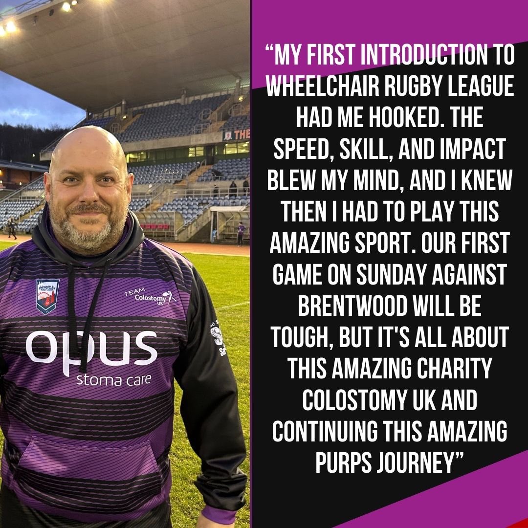 Our #WheelchairRugbyLeague team captain @graham_wells opens up on his introduction to to the sport and what our debut game means to him and the Purps 🙌 See Wellsy and the team in action at the Brentwood Centre against Brentwood Eels this Sunday kick off 1pm. #upthepurps💜
