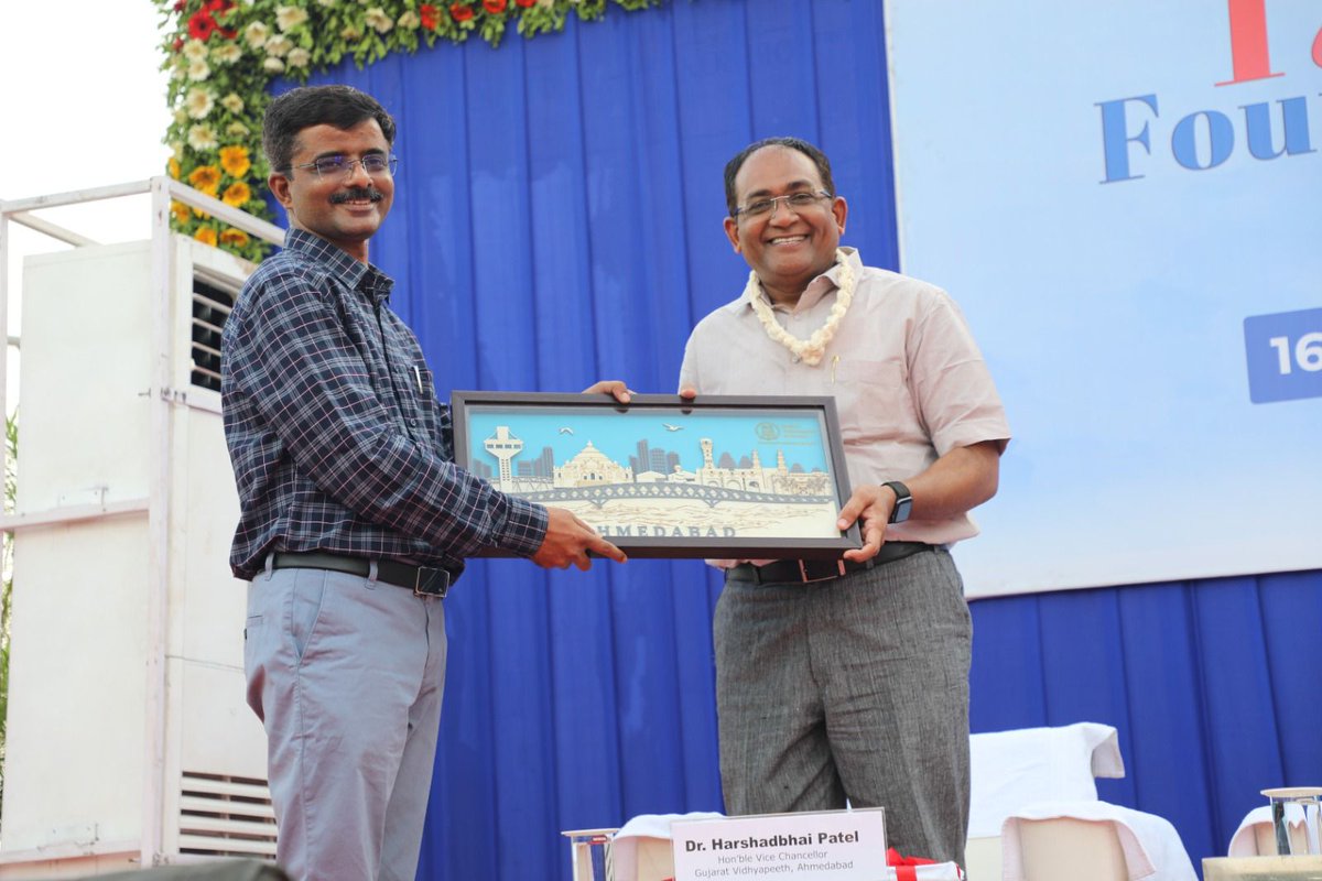 Gujarat Vidyapith extends its heartfelt congratulations to Gujarat Technological University on its 17th Foundation Day (16th May, 2024) 

Honourable Vice Chancellor Sir @harshad5350 attended the event as distinguished guest. 

@ADevvrat 
#GujaratVidyapith
#Education