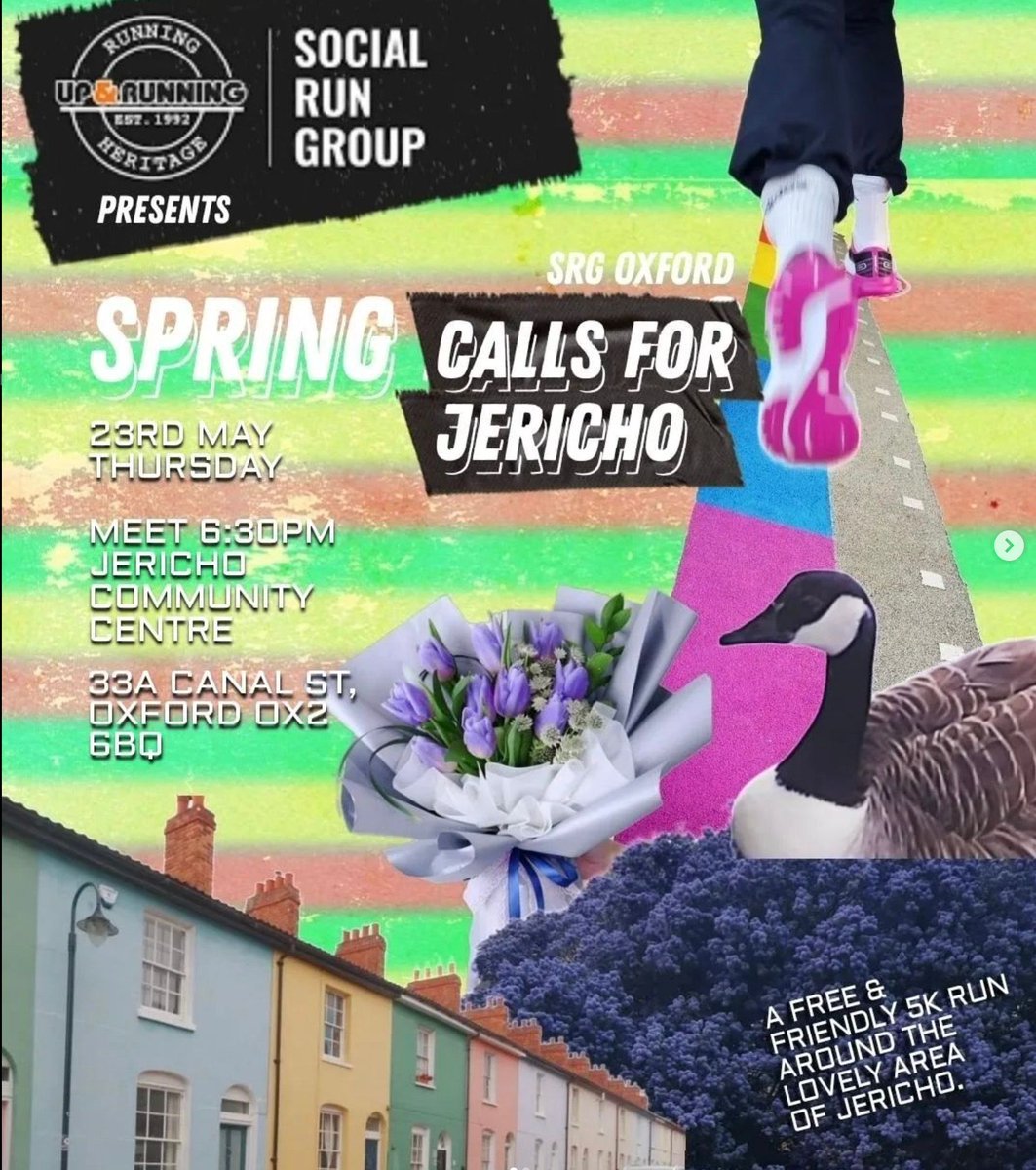 runjericho (@runjericho) on Twitter photo Our lovely sponsors <a href="/upandrunninguk/">Up & Running UK</a> have kindly scheduled their SOCIAL RUN GROUP to meet in Jericho next week - a free & friendly 5k running group:
DAY: Thursday 23rd May
TIME: 6.30pm
LOCATION: Jericho Community Centre (free bag drop available) Our lovely sponsors <a href="/upandrunninguk/">Up & Running UK</a> have kindly scheduled their SOCIAL RUN GROUP to meet in Jericho next week - a free & friendly 5k running group:
DAY: Thursday 23rd May
TIME: 6.30pm
LOCATION: Jericho Community Centre (free bag drop available)