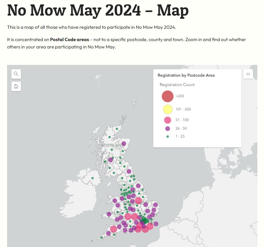 Help us turn Grampian red for #NoMowMay Yes, that’s red (and not green) on @Love_Plants ’ website where you can register your participation & increase the number of people showing as taking part. You can also view a map to see how well we’re doing compared to other areas.