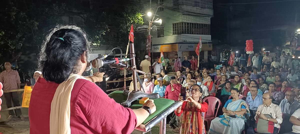 Barrackpur, West Bengal: CPI(M) General Secretary comrade Sitaram Yechury addressed a public meeting in Barrackpur, in support of CPI(M) candidate Debdut Ghosh, contesting from Barrackpur Lok Sabha constituency. Party state committee members comrades, Gargi Chatterjee, Somnath