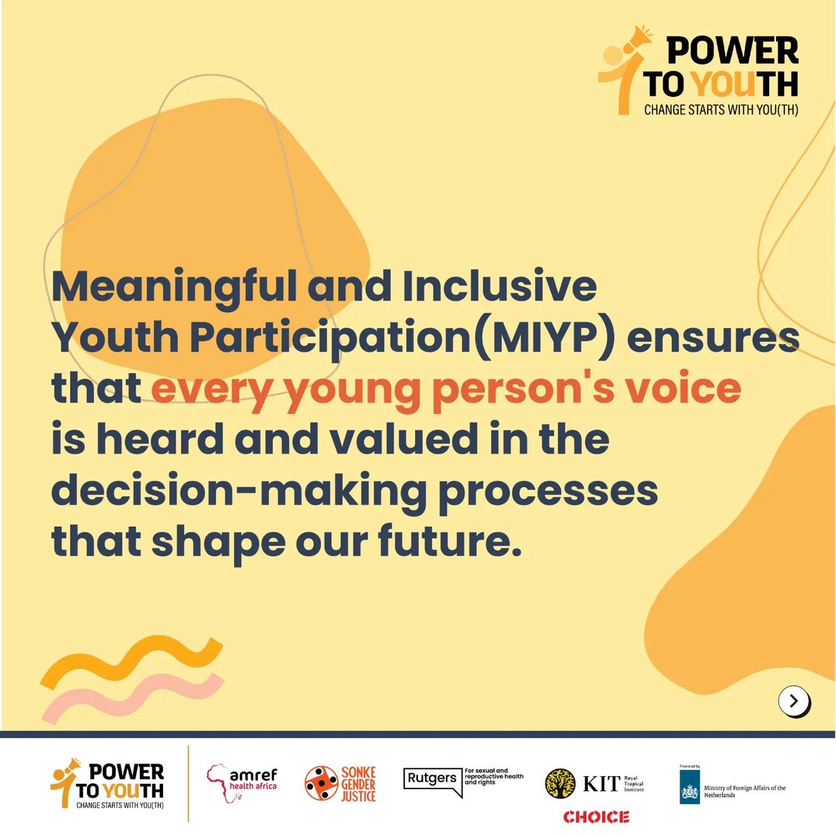 @powertoyouth21  program is driven by the core principle of Meaningful  Involvement of Young People (MIYP). Over the next few weeks, explore the essence of MIYP and highlight how this methodology amplifies  & honors the voices and contributions of youth within our projects.