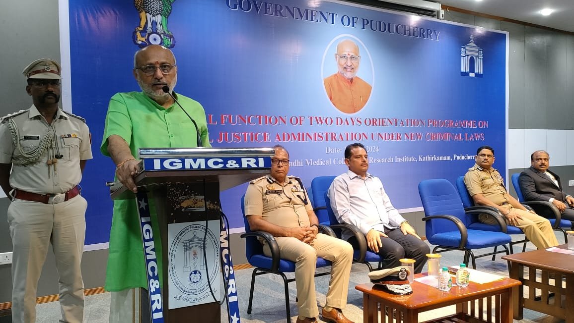 Lt. Governor of #Puducherry C. P. Radhakrishnan inaugurates Criminal Justice Administration under new criminal laws orientation program at Indra Gandhi Medical College auditorium. 

This two-day program being organised for Police and Law officers.