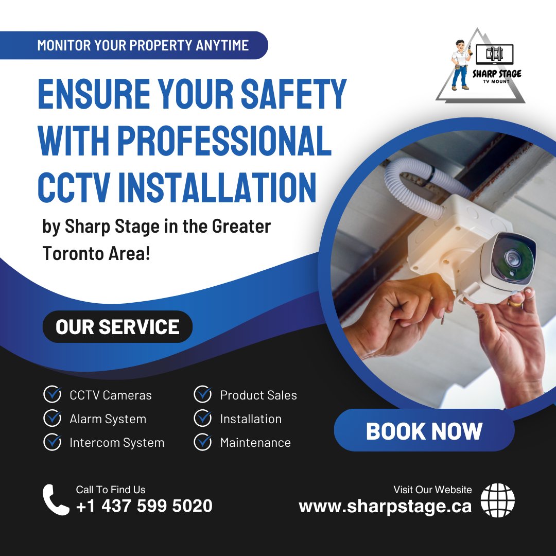 SharpStageca's tweet image. 🔒 Monitor your property anytime with Sharp Stage&apos;s professional CCTV installation in the Greater Toronto Area!

📞 Call us at +1 437-599-5020 or visit 🌐 sharpestage.ca to book now!

#SharpStage #CCTVInstallation #TorontoSecurity #HomeSecurity  #SafetyFirst