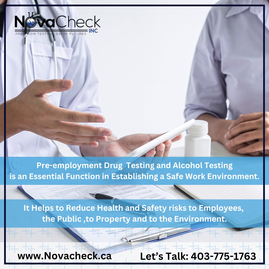 Visit novacheck.ca to learn more about our services and how we can assist you.”
📩 : info@novacheck.ca 
☎️: +403-775-1763
#OralFluidTesting #novaCheck #FitToWork #FitForWork #Health #Safety #EmployeeWellness #WorkplaceSafety #postaccident #drugtestingservices