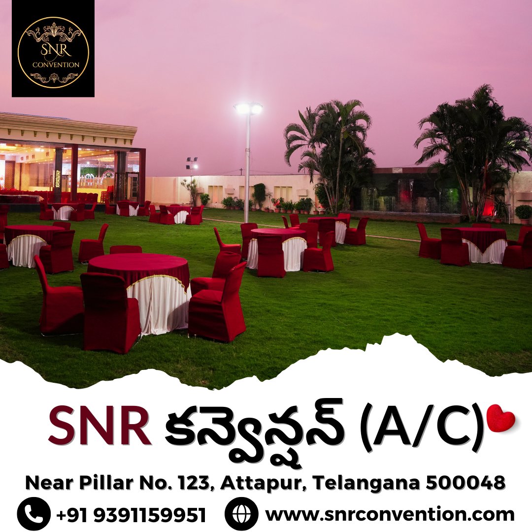 Your Dream Event Venue Awaits: Welcome to SNR Convention (A/C)! 🎈
#snrconvention
#hyderabadbride #southindiajewels #hyderabadbraides
#hyderabadtrend #weddingvenue
#weddingvenues #partyvenue
#eventspace #bigday
#marriageday #eventdecorations
#booknow #dreamevents #dreamwedding