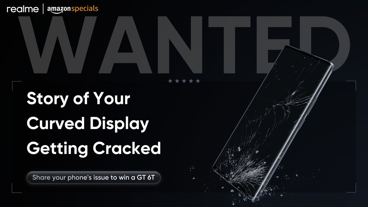 Win* a #realmeGT6T Is your display so fragile that a slight nudge cracked it? Tell us the incidents where you broke your phone display in a snap to win the #TopPerformer Comment using #realmeGT6T Know more: bit.ly/4aC6xsd