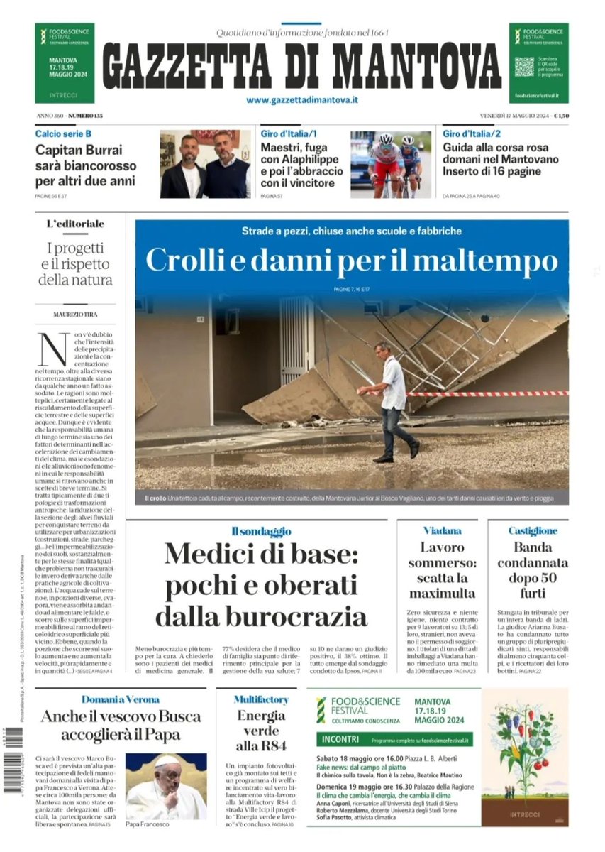 🗞️ Buongiorno ecco la nostra prima pagina che vi aspetta in edicola oggi