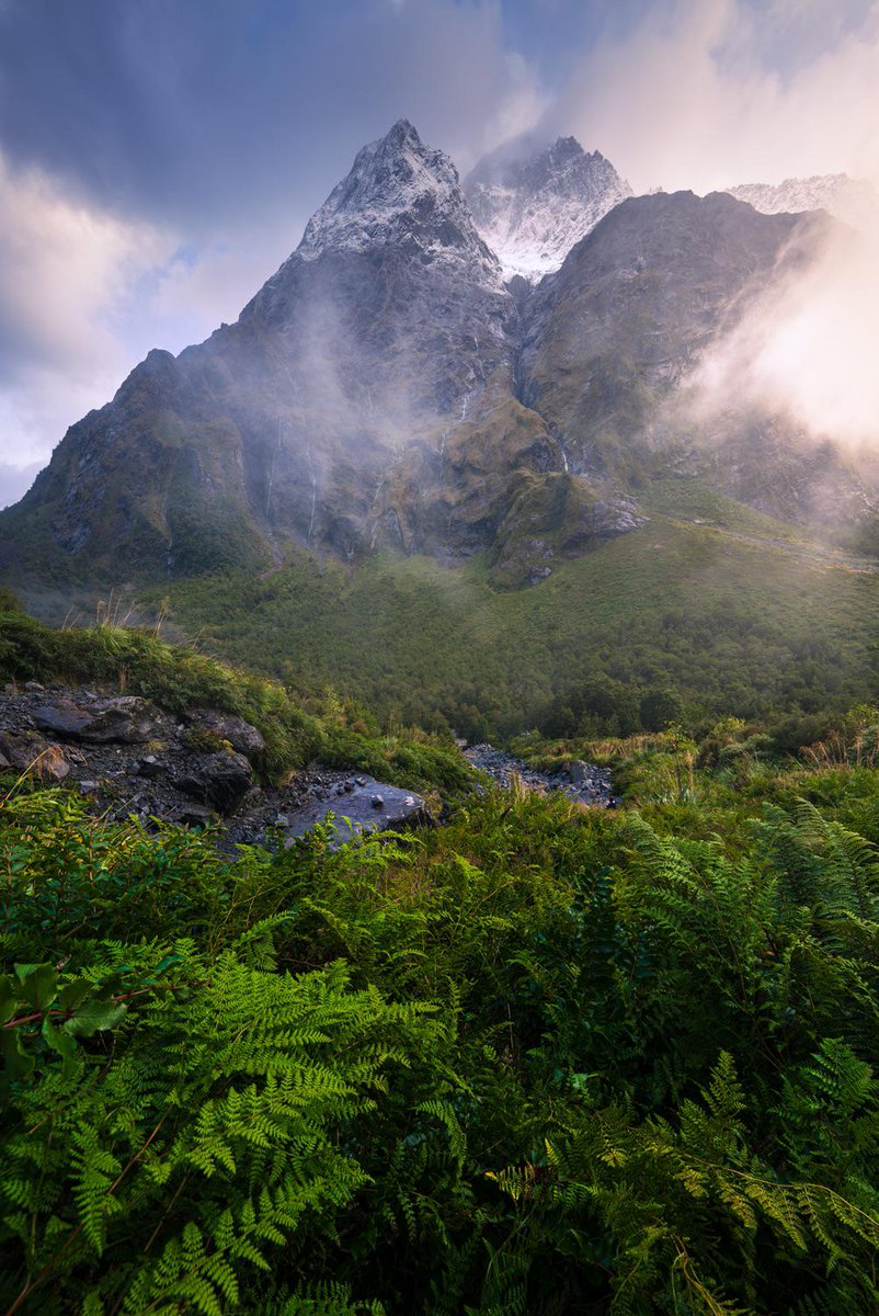 Storm clearing over Fiordland, New Zealand.
