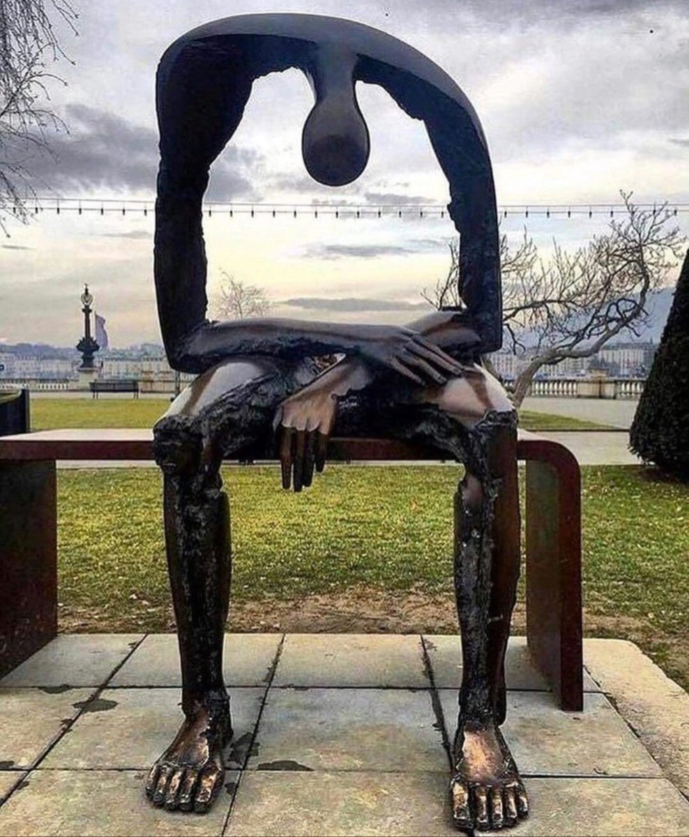 Art matters. Sculpture called 'Melancholy' , by Albert Gyorgy. It illustrates the emptiness left by grief. 'We may look as if we carry on with our lives as before. We may even have times of joy and happiness. Everything may seem normal. But this emptiness is how we all feel…