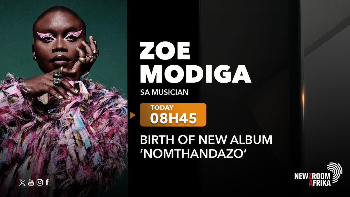 [COMING UP] Musician Zoe Modiga will be on the #AMReport405 at 08h45. #Newzroom405