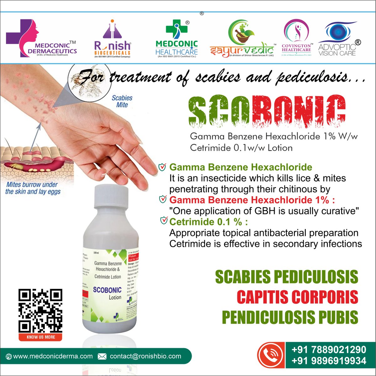 🌟SCOBONIC - GAMA BENZENE HEXACHLORIDE 1% 🌟

🔬 MEDCONIC DERMACEUTICS is proud to present SCOBONIC, a highly effective treatment for various dermatological conditions. 

#MedconicDermaceutics #Scobonic #GamaBenzeneHexachloride #PCDPharma #PharmaFranchise #DermatologyCare