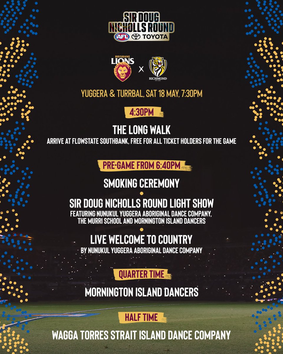 We've got a lot going on for Sir Doug Nicholls Round at the Gabba tomorrow night! Make sure to plan your trip to get to there early!🔥