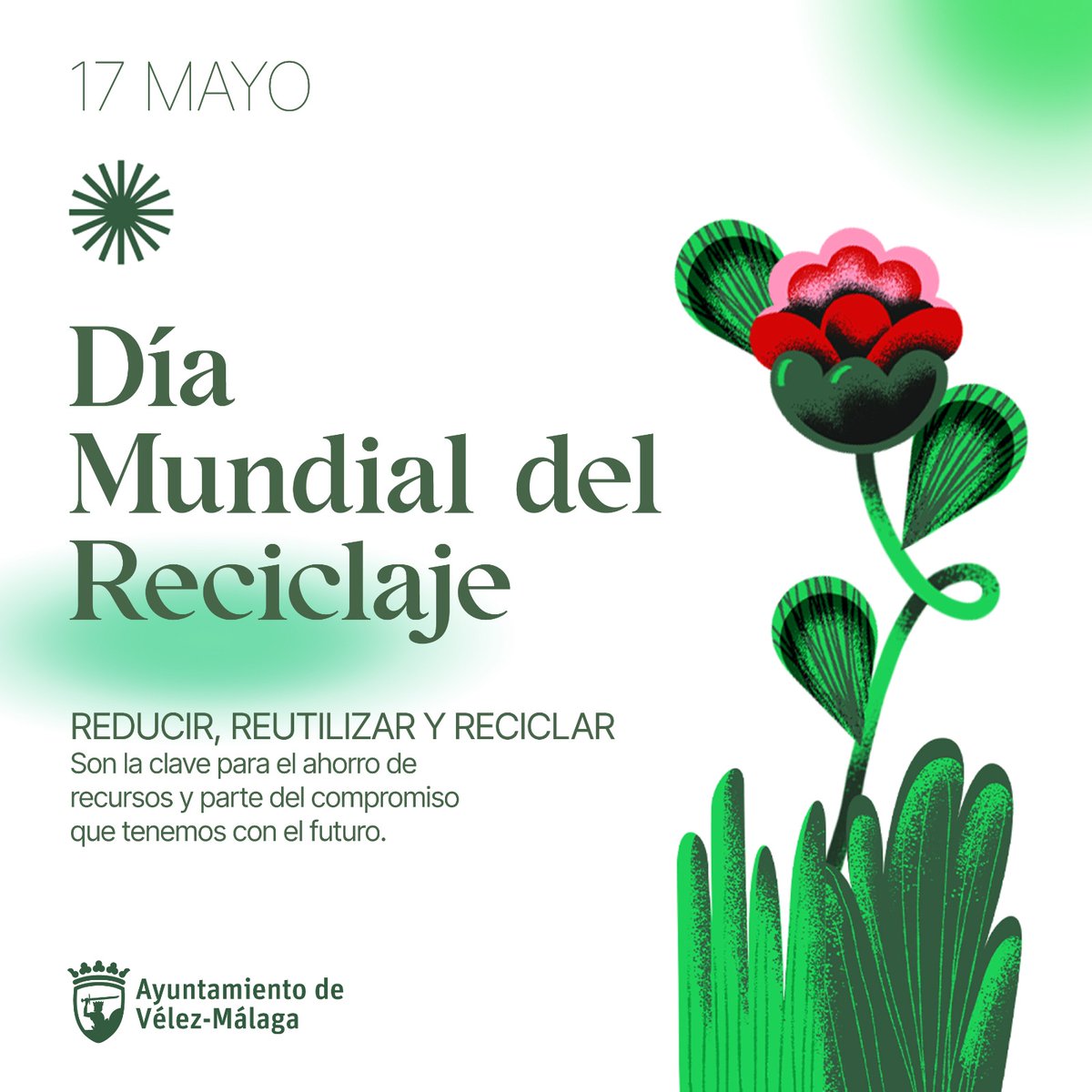 ♻️ Hoy celebramos el Día Mundial del Reciclaje, abogamos por él para conseguir un mejor futuro para nuestro entorno 🌸

#VélezMálaga #Reciclaje #MedioAmbiente