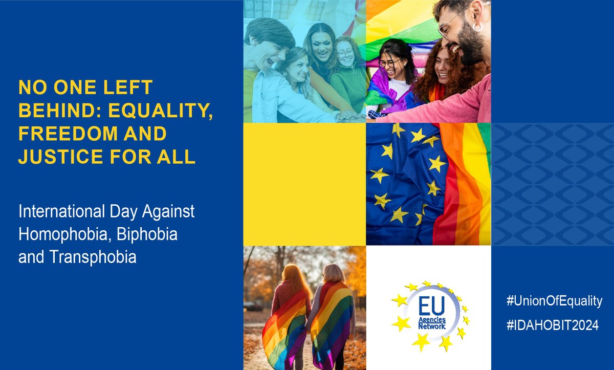 #IDAHOBIT2024: Celebrate sexual & gender diversities, & freedoms🏳️‍🌈 Together, let's create a world where everyone feels safe, welcome & valued. #EUAgencies unite to combat discrimination & promote inclusion. Let's continue raising awareness & advocating for equality! #EU4LGBTIQ