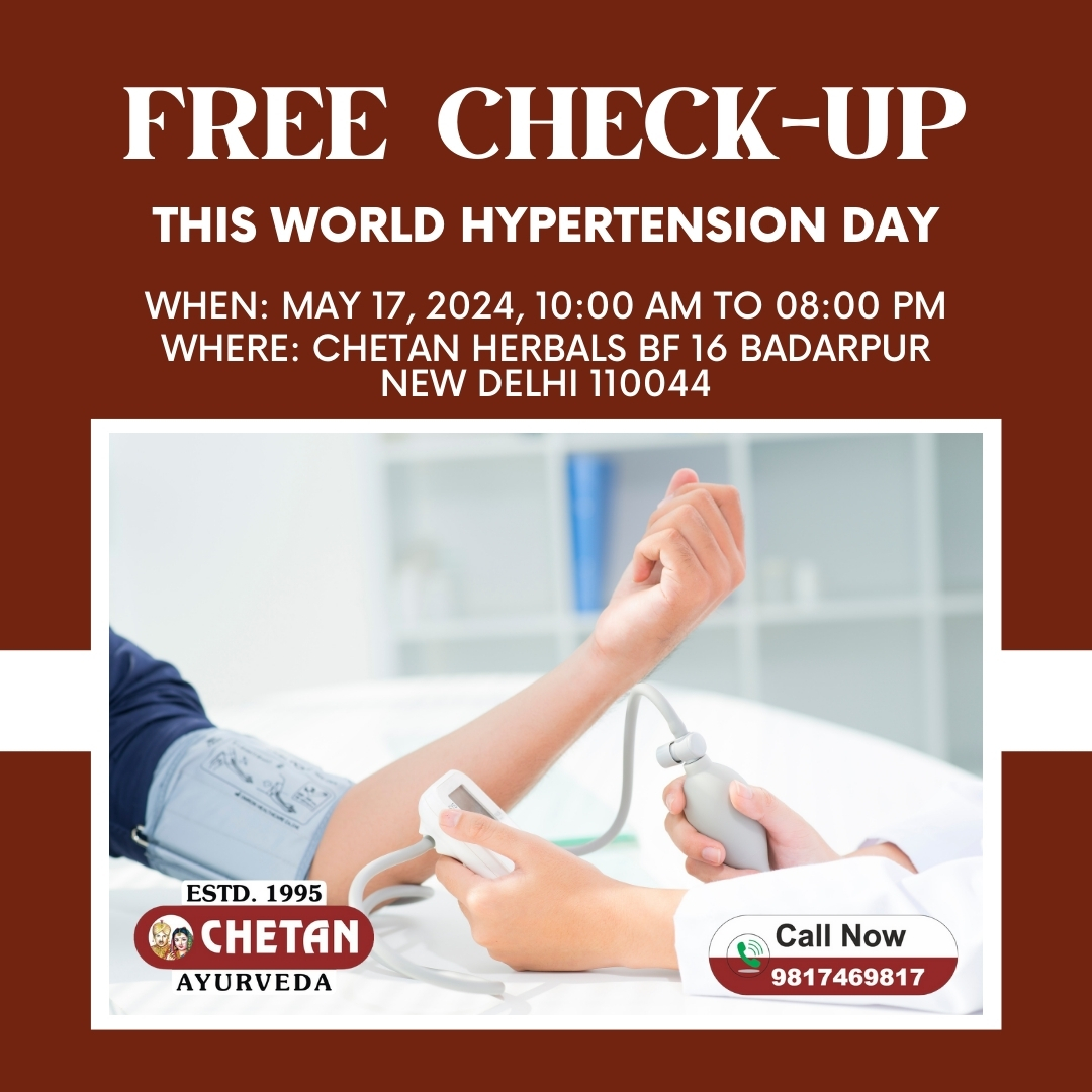 'Hypertension Day'
विवाहित जीवन से जुड़ी किसी भी कमजोरी के लिए आप निसंकोच अपने प्रश्न व्हाट्सएप कीजिए हमारे सीनियर आयुर्वैदिक सेक्सोलॉजिस्ट आपकी सहायता के लिए तत्पर हैं
WhatsApp No 098174 69817
जागरूक रहें, स्वस्थ रहें, मुस्कुराते रहें !!
#chetanclinic #Hypertension #sexologist