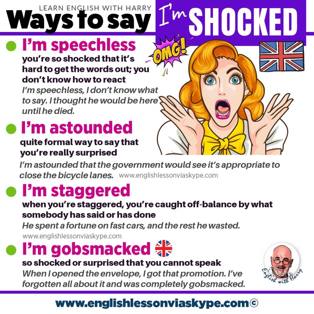 VOCABULARY: Ways to say I'm shocked in English. Click the link to learn new words and phrases ➡ bit.ly/3nsJAlq 

#LearnEnglish #Vocab #englishlanguage #ingles #englishlearning #englishphrases @englishvskype