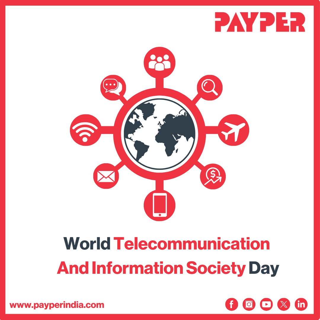 This is the digital age and we cannot imagine a day without gadgets, we would still have been writing letters to each other without the evolution of Telecommunication ☎️➡️📱. Happy World Telecommunication Day !
#worldtelecommunicationday #telecommunication  #payperindia #payper