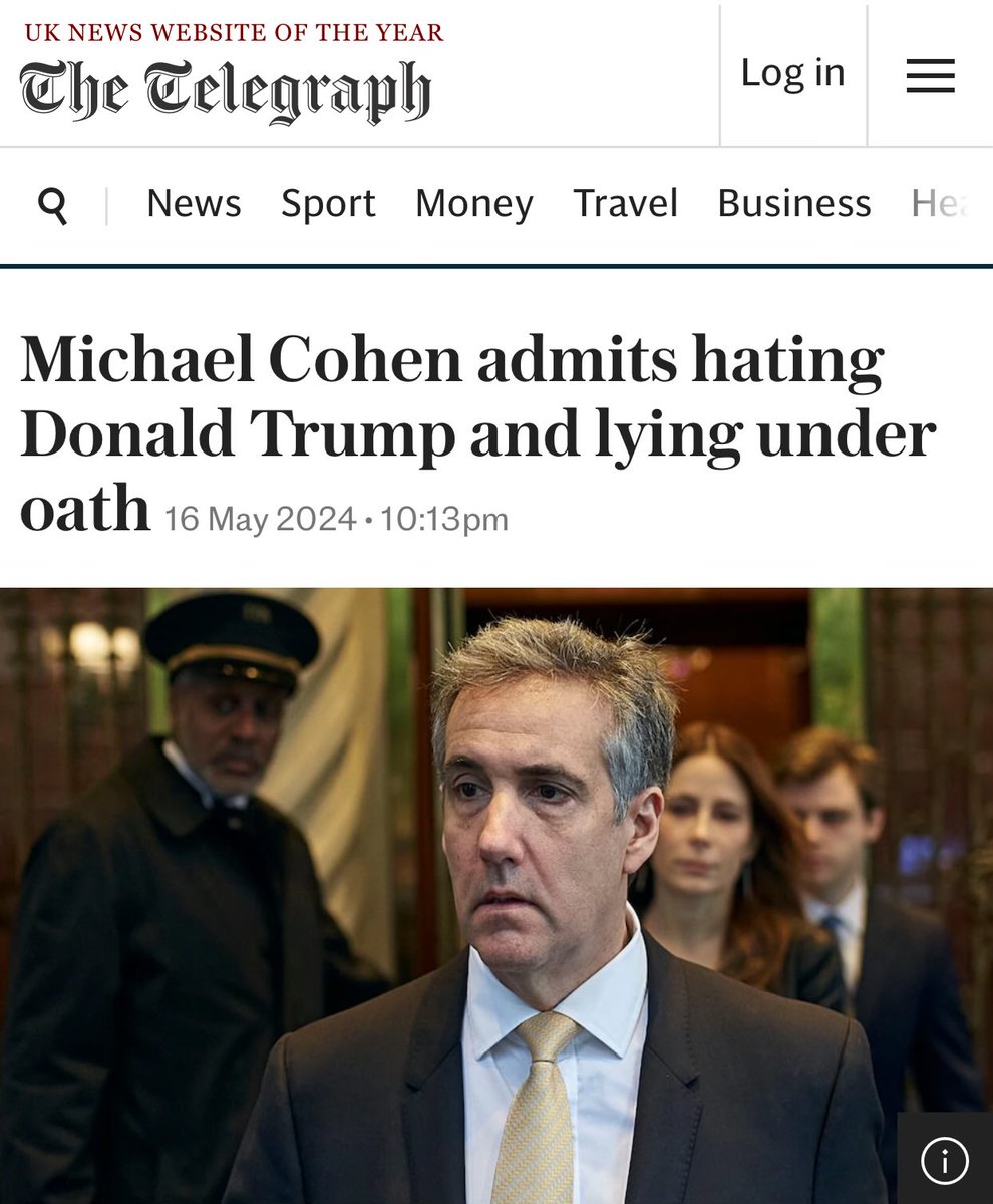 The Trump trial seems to be going in an odd direction. Cohen admits that he was forced to accept a guilty plea, otherwise they would have used an 80-page indictment against his wife. Trump on top; the FBI going down. Cohen in the gutter.
