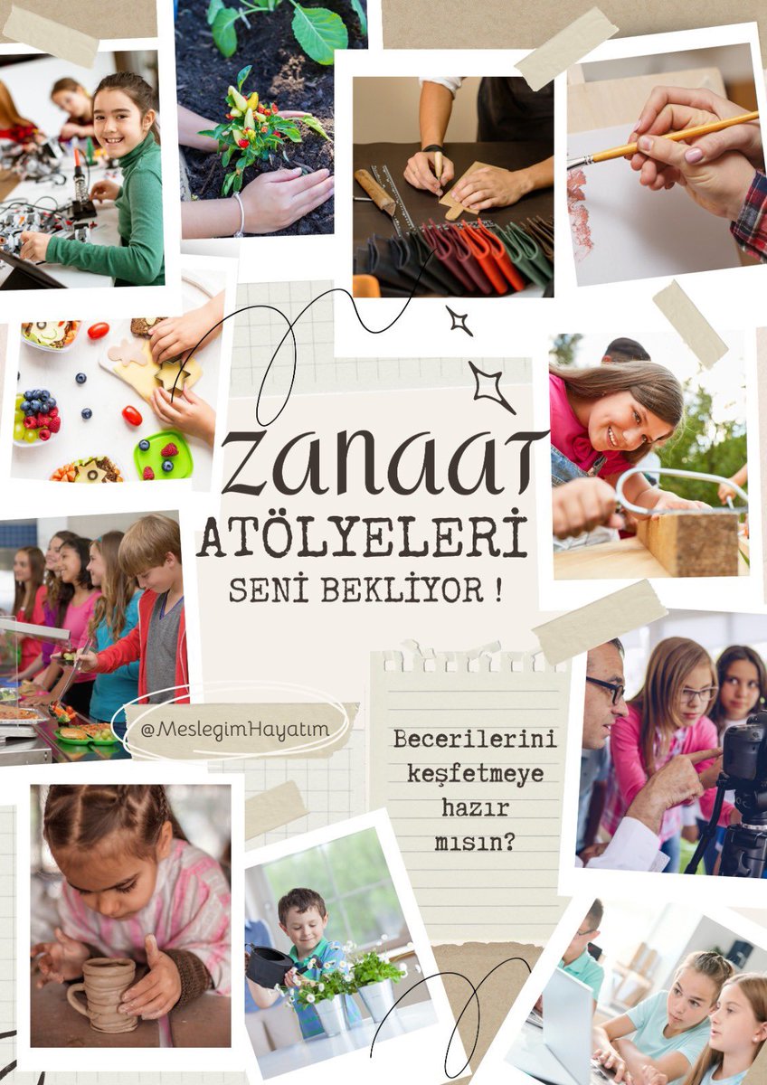 Beceri ve Hayallerini Keşfetmen İçin "Zanaat Atölyeleri" Seni Bekliyor ❗
<a href="/tcmeb/">Millî Eğitim Bakanlığı</a> <a href="/Yusuf__Tekin/">Yusuf Tekin</a> <a href="/behcet_bakir/">behçet bakır 🇹🇷</a> 

#KöklerdenGeleceğe