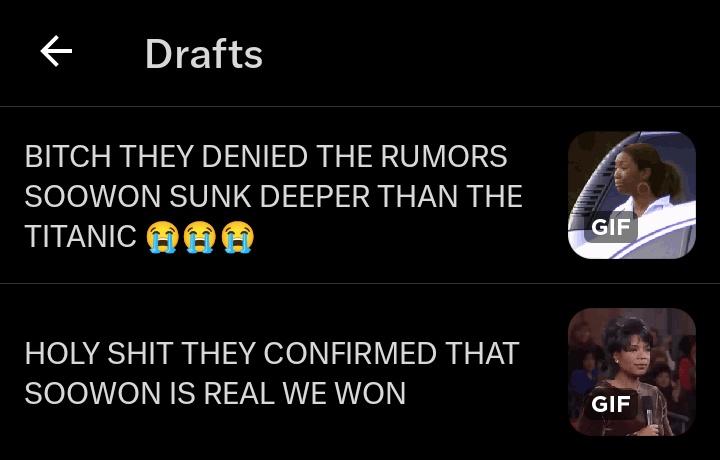 drafts are ready for when THAT day comes 😗