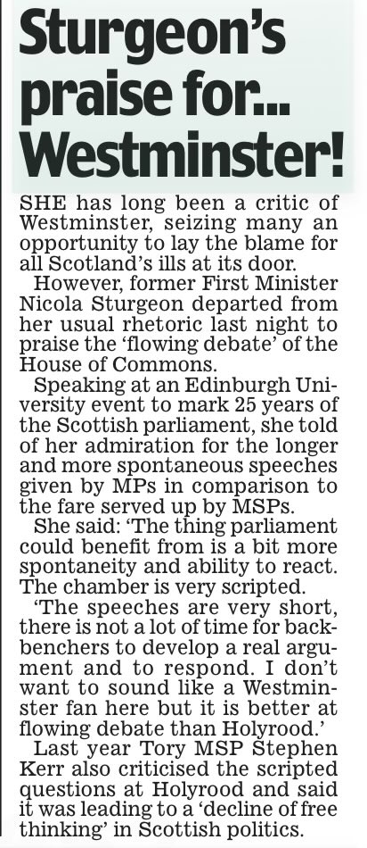 This from the woman who would never have allowed her MSPs to go off script. Unbelievable lack of self awareness.