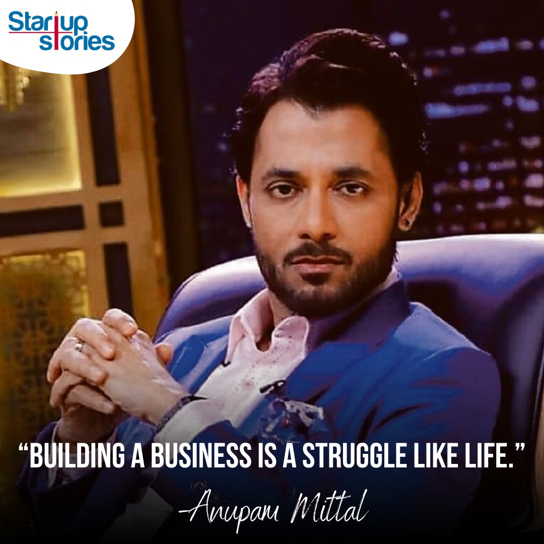Building a business mirrors life's struggles,' echoes Anupam Mittal. Embrace the journey.

#StartupStories #BusinessStruggles #LifeLessons #AnupamMittalQuotes #Motivationalquotes #Motivation #Startup