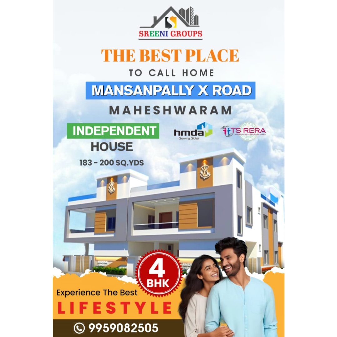 🏡 SREENI GROUPS 🏡 📞 Call @ 9959082505 📞
#DreamHome #LuxuryLiving #RealEstate #HomeSweetHome #PropertyForSale #InvestmentOpportunity #Maheshwaram #IndependentHouse #4BHK #LifestyleUpgrade #SreeniGroups #RERAApproved #HMDAApproved #HouseHunting #NewHome #ModernLiving