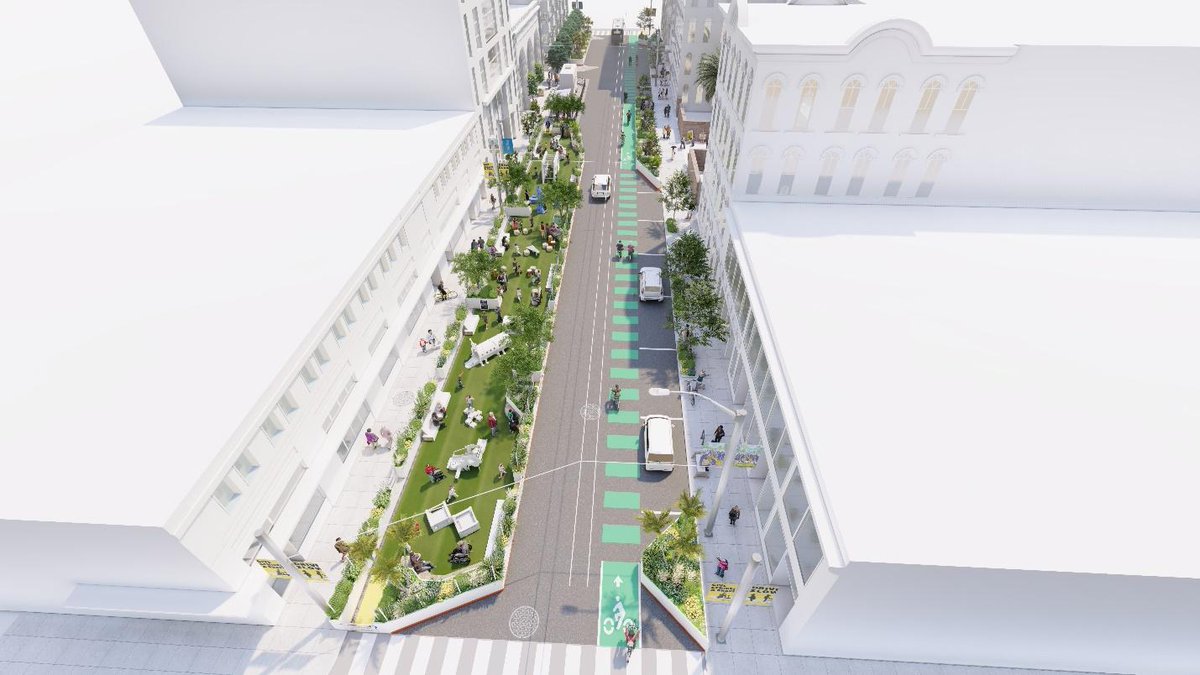 These are the schematics and renderings for the Golden Gate Greenway Proposal that received $1m in funding last year. I‘d love to see more of these! Imagine a network of linear parks lining major corridors in the city!