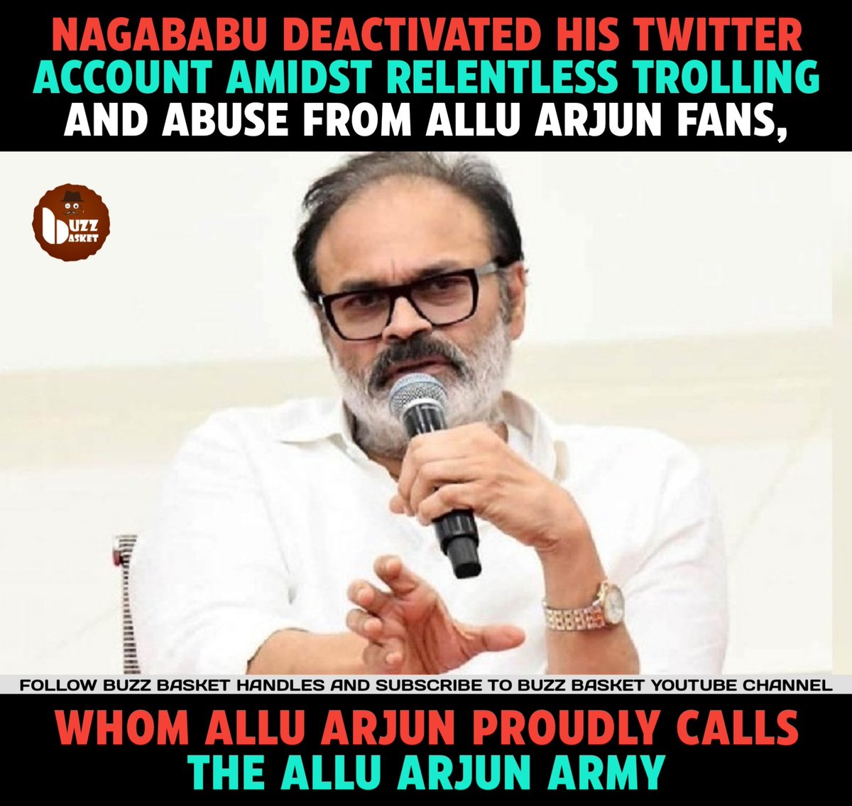 #Nagababu deactivated his twitter account amidst trolling from #AlluArjun fans. #Janasena #PawanKalyan #MegaFamily #Chiranjeevi #RamCharan