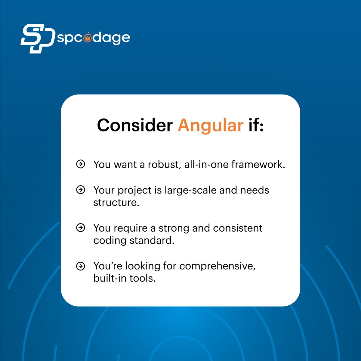 spcodage's tweet image. Both technologies are the most effective in their respective fields and great for building web-based software as well as mobile applications. If you still feel perplexed and require assistance, do not worry. We’ll be glad to help you out. 🤝
#customdevelopmentsolutions #spcodage