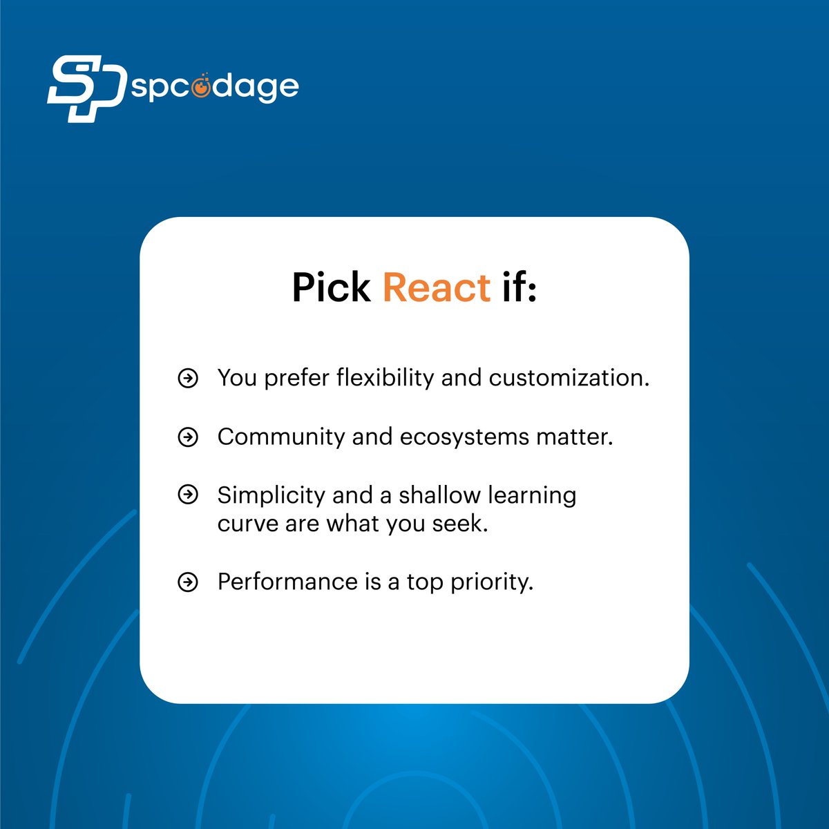 spcodage's tweet image. Both technologies are the most effective in their respective fields and great for building web-based software as well as mobile applications. If you still feel perplexed and require assistance, do not worry. We’ll be glad to help you out. 🤝
#customdevelopmentsolutions #spcodage