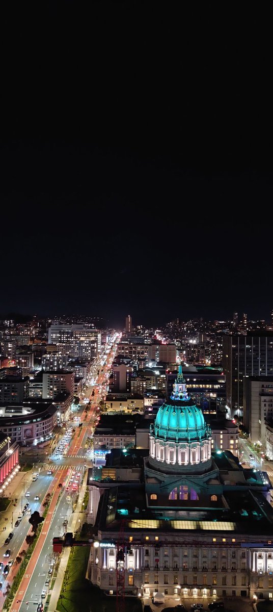 GM! San Francisco City Hall illuminated at night, a rare and stunning sight that captures the city's timeless charm. @SFOxZo ~Zo Zo Zo