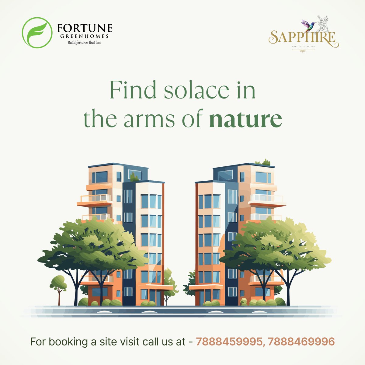 Staying close to nature is now possible at Sapphire! Leave the noisy city behind and unwind in our quiet, green paradise.

To learn more about the project, give us a call today!

#Sapphire #FortuneGreenHomes #2&3BHKApartments #PremiumApartment #Tellapur #Hyderabad