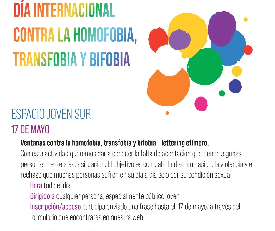 🟠🟢🔵🟡🔴Hoy se celebra el Día Internacional contra la Homofobia, Transfobia y Bifobia.

Te informamos sobre las actividades que se desarrollarán a lo largo de un día que concluirá con la iluminación del Ayuntamiento y la #CúpulaDelMilenio con los colores del arco iris.👇👇