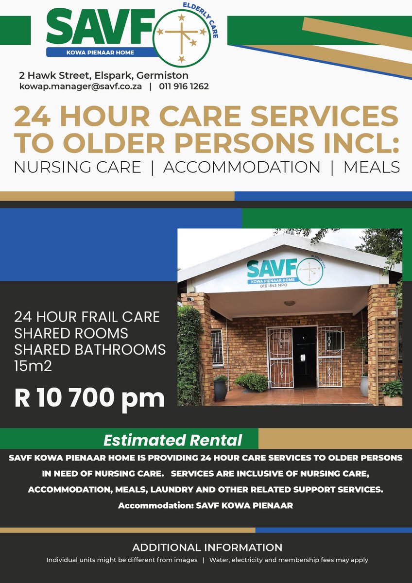 SAVF2's tweet photo. 🏡 Looking for a place to rent in Gauteng? The SAVF has a variety of accommodation options available across the province! 🏡

Fochville
Krugersdorp
Sunnyside
Germiston
Silverton
Pretoria-Northfor more details or visit our website to view and apply: https://t.co/A8MeiblWtA https://t.co/900GUDLwSg