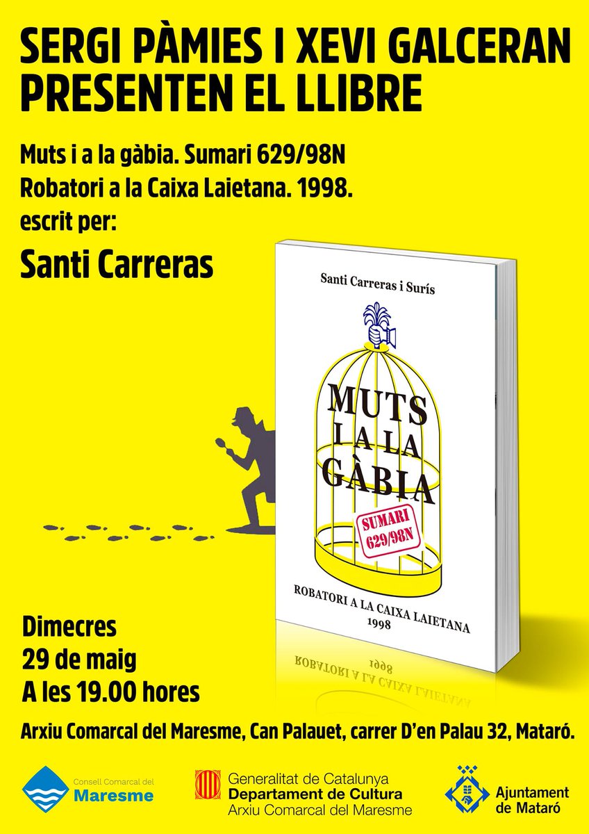 Falten 13 dies i ens trobem amb Pàmies i Galceran. Podeu comprar el llibre per bizum, el dia de la presentació o a Llibreria Maresme ben aviat.