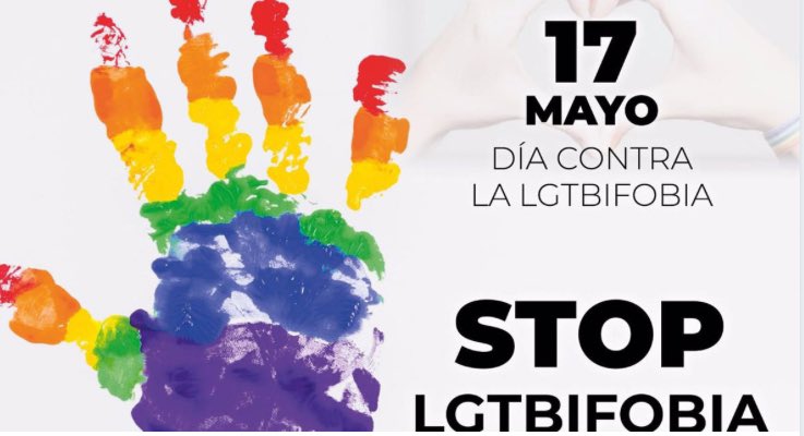 Hoy, día contra la LGTBIfobia, cabe sensibilizar contra una violencia que desgraciadamente sigue instaurada en nuestra sociedad y sigue minando la vida de muchas personas a diario. Es una violencia tan grave que incluso mata. #StopLGTBIFobia #17M
