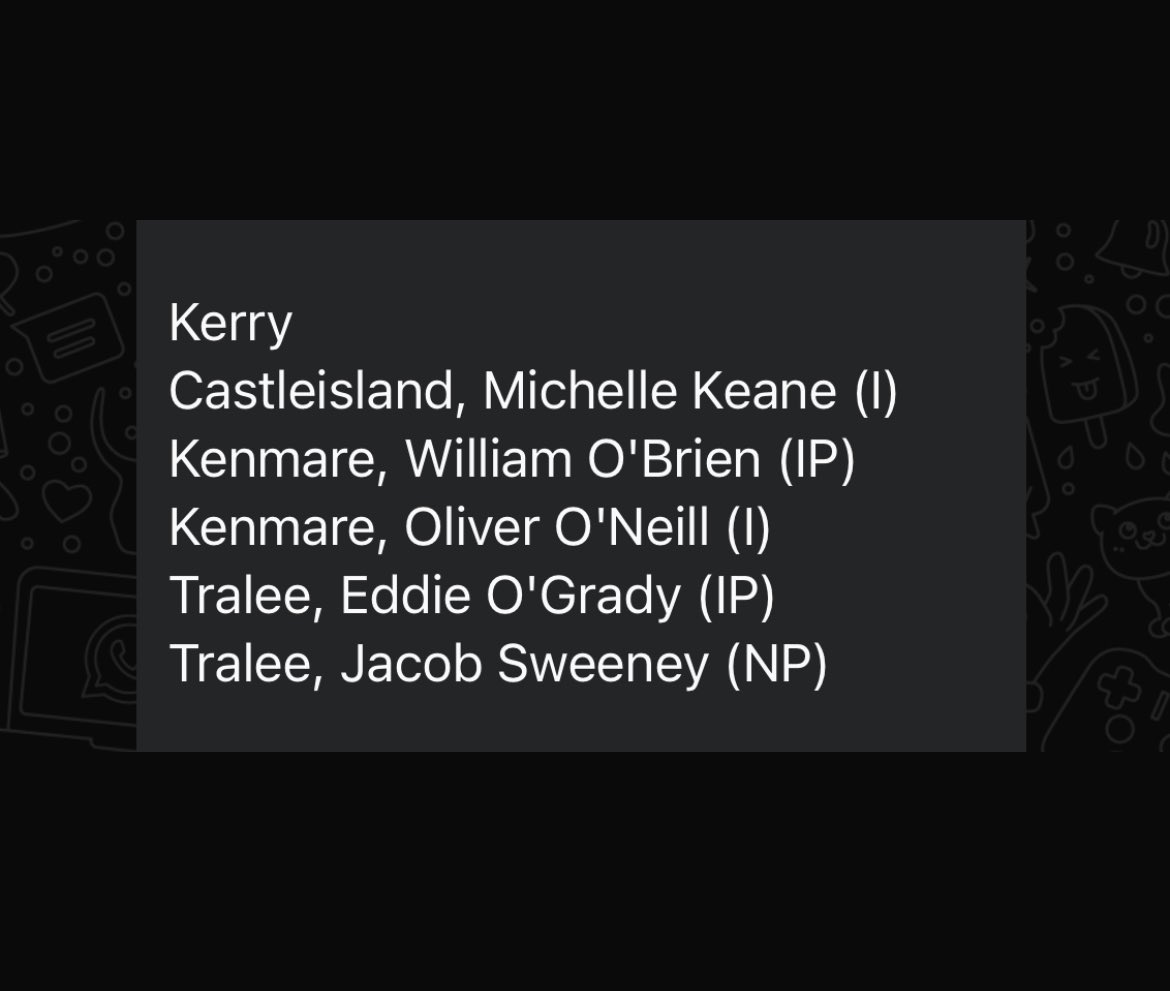 Here is the list of Nationalist candidates  running for local elections in Kerry. Three of the electoral areas have Nationalists running. Vote Nationalist and transfer to Nationalist in the case of more than one candidate in the LEA. 🇮🇪