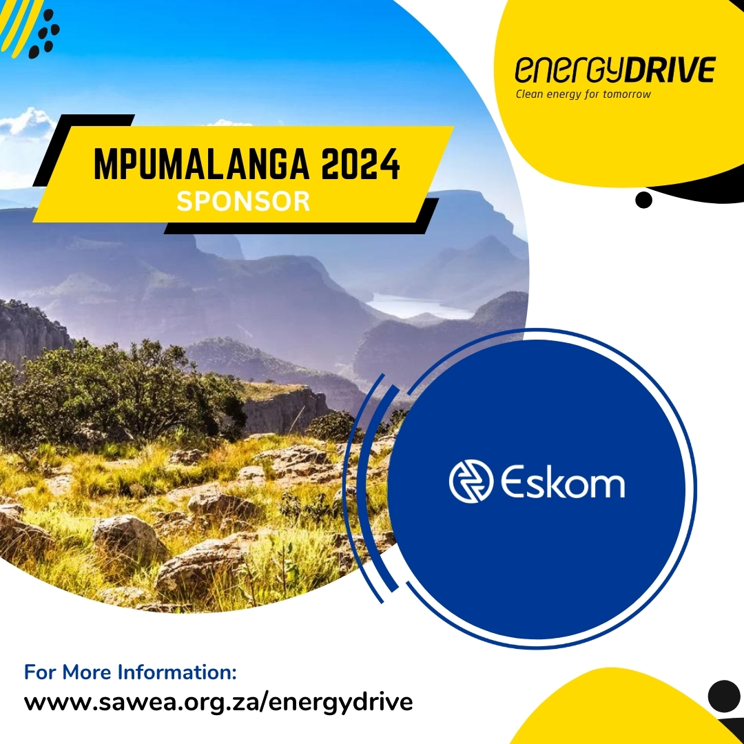 We are thrilled to introduce this year’s energyDRIVE 2024 sponsor, @Eskom_SA! Powering 95% of South Africa's electricity needs, #Eskom is a global leader in generating capacity and innovation, driving sustainable energy solutions. #EnergyDrive2024 #YouthInRE #SAWEA