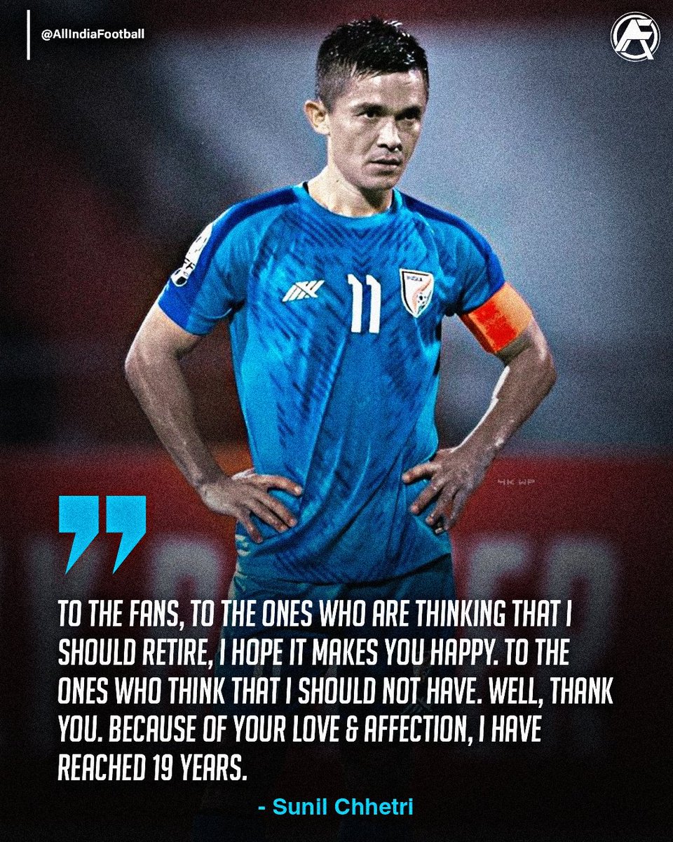 Here's a story coming to an end. Adieu to the Legend, Sunil Chhetri! 🥺🇮🇳 At the Salt Lake Stadium, Kolkata we will see our Captain Leader Legend Sunil Chhetri playing for the one last time for India. Heartiest wishes to him for the future endeavours! #IndianFootball
