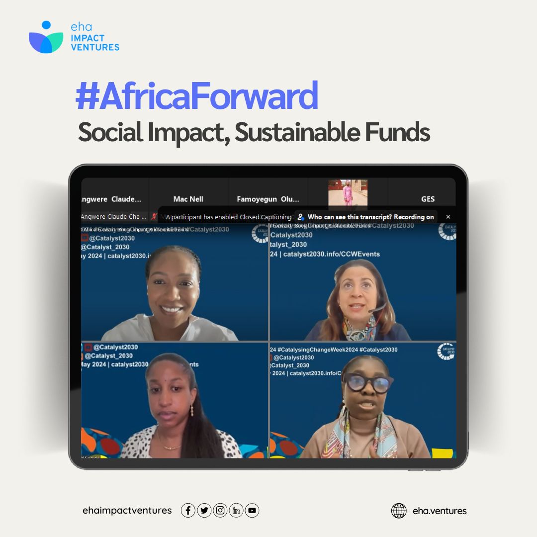 We participated in the #AfricaForward: Social Impact, Sustainable Funds session at the #CatalysingChangeWeek2024 with fellow impact investors, entrepreneurs, and changemakers to discuss the need for more innovative funding solutions in Africa.

#EIVSupport #InnovativeFinancing