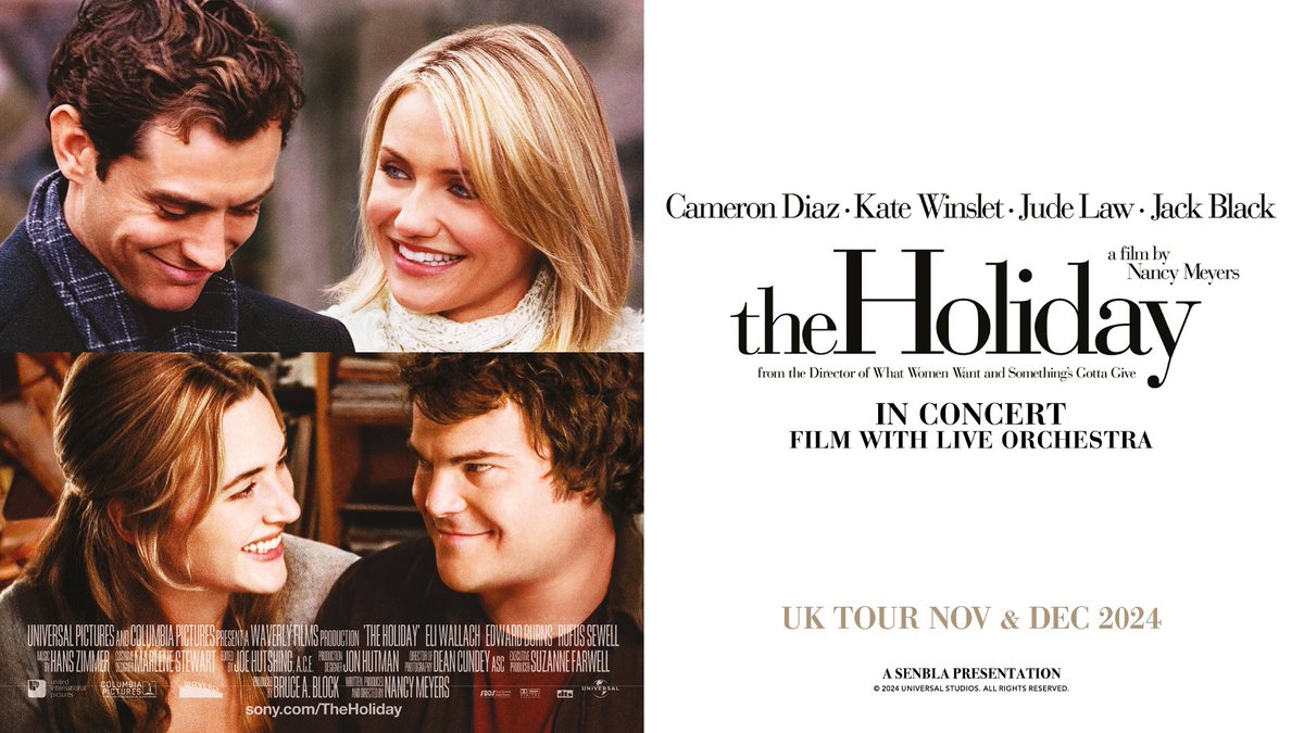 ❤️🎞️ Enjoy the classic romcom in an incredibly unique and immersive way when #TheHoliday in Concert: Film with Live Orchestra comes to @yorkbarbican. 🎟️: yorkbarbican.co.uk/whats-on/the-h… ➕ Gateway+ Premium Experience: yorkbarbican.seatunique.com/music-tickets/… #York #YorkBarbican @thisisyo1