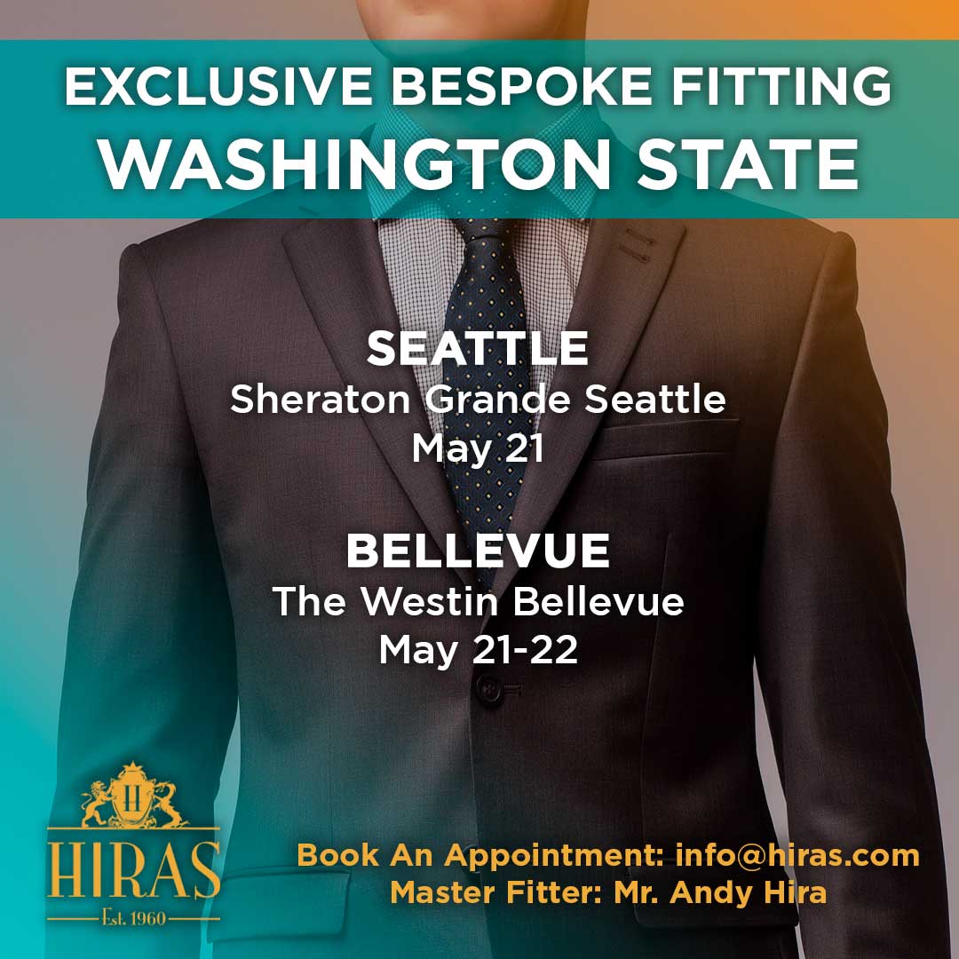 From fabric selection to intricate details, we craft every piece with precision, ensuring you stand out from the crowd. Experience the bespoke difference. Catch us in #WashingtonState on May 21-22. Book an appointment online hiras.com/Trip-Schedule