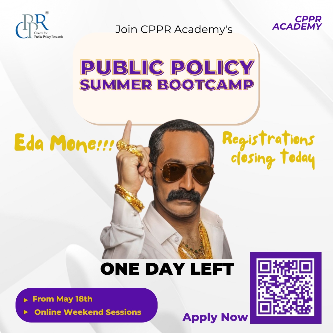 EDA MONE!!!!

'Registrations Closing Today'

Join the league of Policy influencers!!

Apply now for CPPR Academy's Public Policy Summer BootCamp 2024

cppr.in/public-policy-…

#onlinecourse #publicpolicy #summertime #cpprAcademy #bootcamp