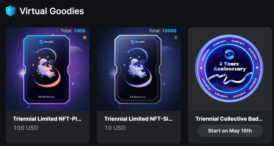 GA 5 slot WL trị giá 10U StarryNift Triennial Limited NFT-Silver Edition.

1. Theo dõi @Elnino_CG và @StarryNift
2. Thích & RT post này
3. Điền ví BSC của bạn

End: 12h

Được hỗ trợ bởi SIG, Binance và OKX Ventures, dự án metaverse AI StarryNift đang tung ra đợt airdrop