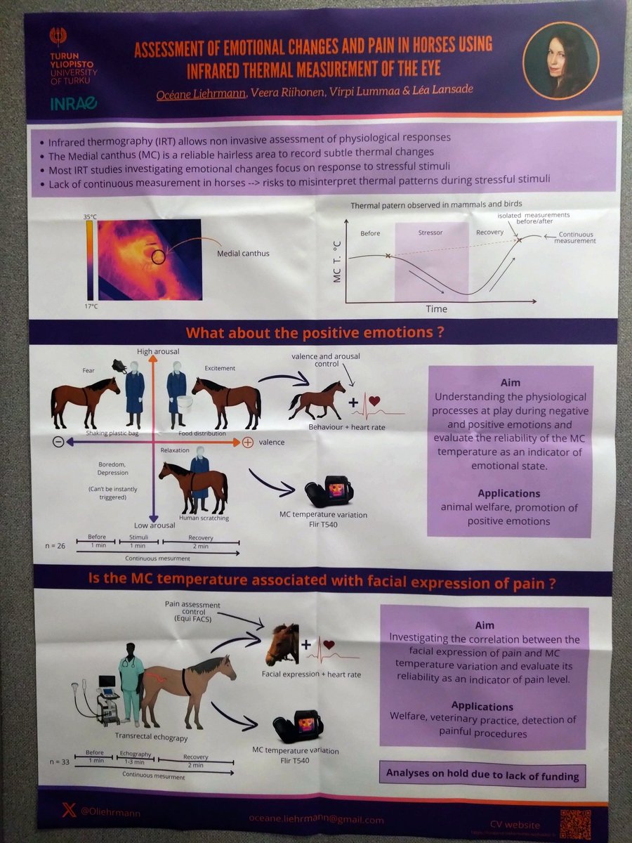 So glad to present my work at #MB2024 and to meet so many inspiring researchers ! It's ending today and my mind is already full of new ideas.
#animalbehaviour
#horseresearch 
#IRT
#animalemotions