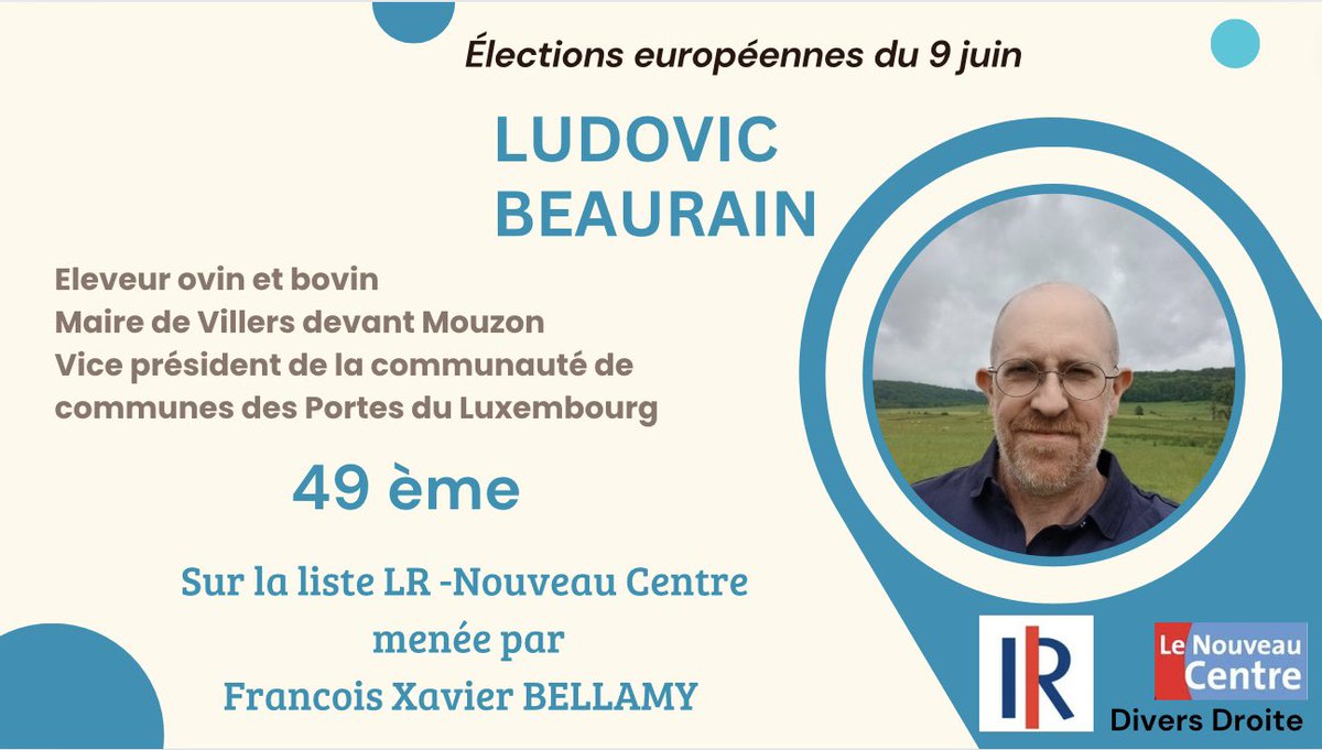 Les Ardennes représentées par Ludovic Beaurain <a href="/lesRepublicains/">les Républicains</a>  <a href="/fxbellamy/">Fx Bellamy</a> 
#AvecBellamy